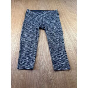 Spalding Women’s Athletic Leggings Black White Space Dye Hidden Pocket Size L